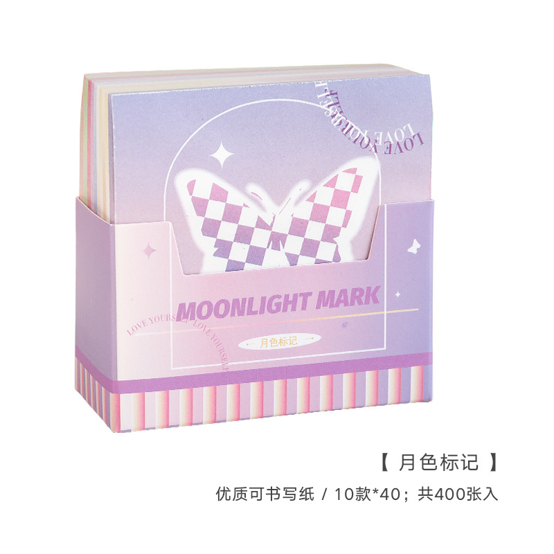 400 Sheets Kleurrijke Dambord Memo Pad N Times Sticky Notes Papier Diy Materiaal Papier Bericht Notes School Briefpapier: purple