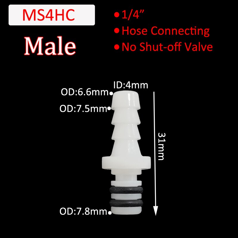 3/16 1/4 Hose Barb Valved quick Coupler disconnect fitting Coupling Male Female Quick Shut-Off Hose Joint Tube Connector: Orange