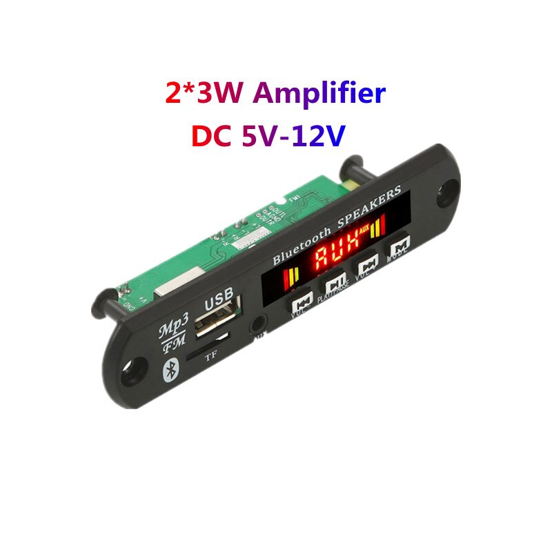 2*25W 50W Amplifier MP3 Player Decoder Board 6V-18V Bluetooth 5.0 Car FM Radio Module Support TF USB AUX