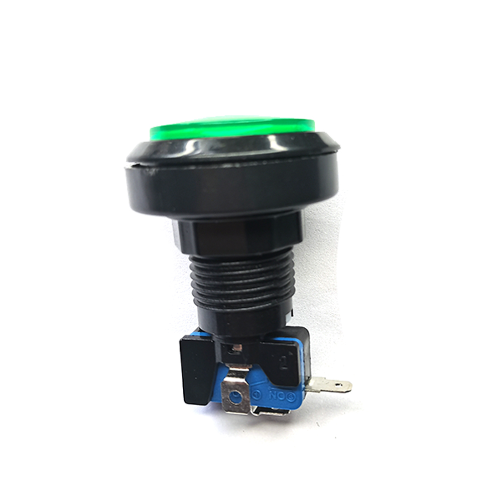 46mm trykknapper 12v led-belyste lyskontakter gyngegravemaskine spilklo automatkran flipperspildele spilleautomatarkade gør-det-selv: Grøn