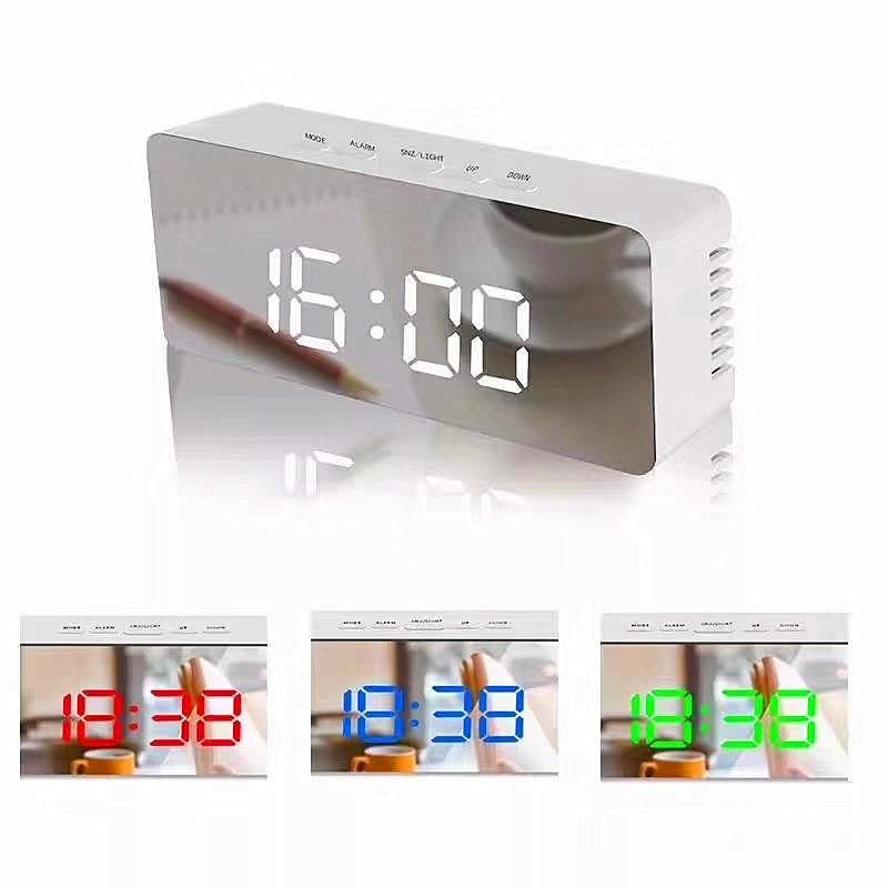 LED Alarm Clock Watch Table Voice Control Digital Wood Despertador Electronic Desktop USB/AAA Powered Clocks Table Decor