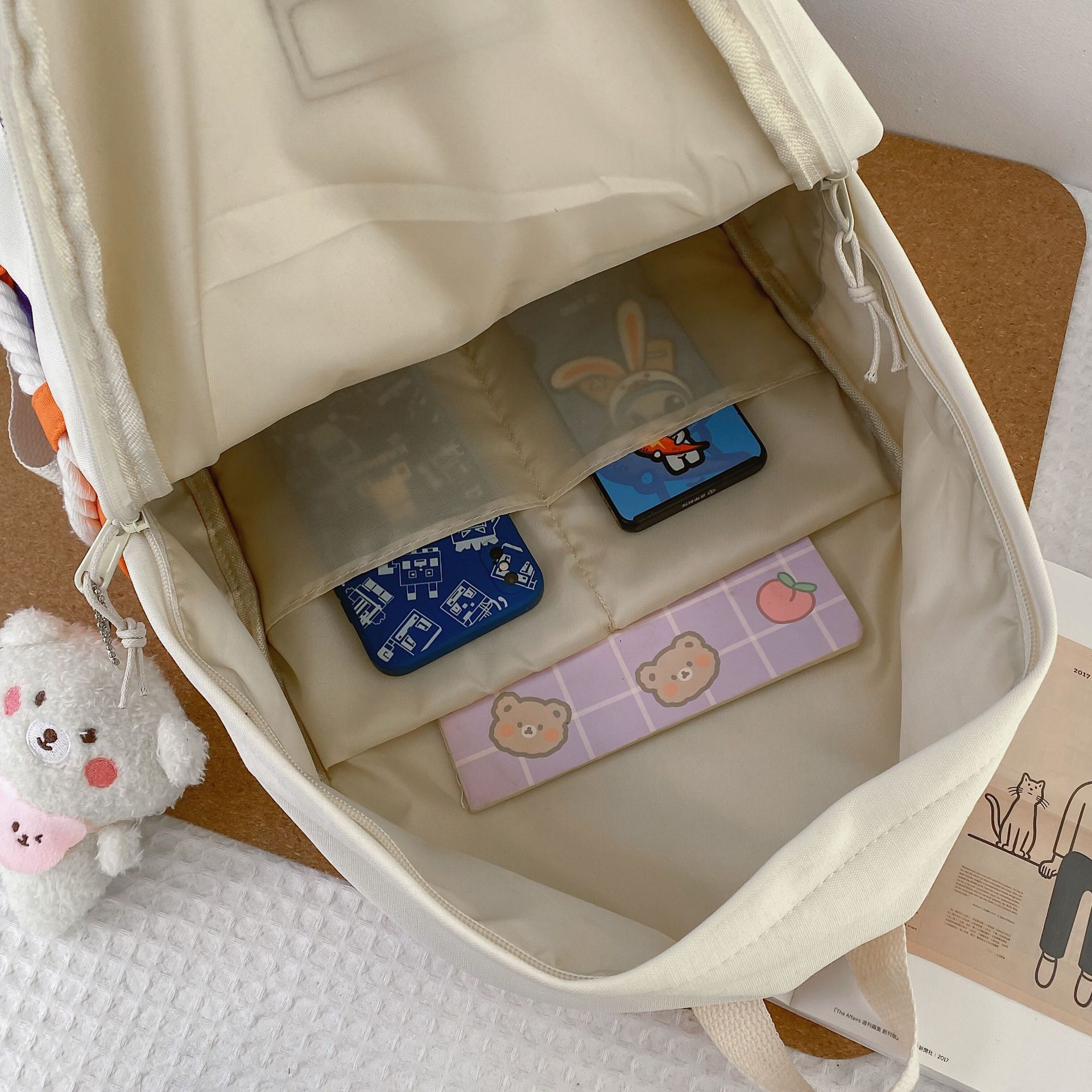 Schultaschen für Teenager-mädchen, Rucksack für sterben hoch Schule, damen-schultasche Ich bin Patchwork-stil, koreanischer freizeitstil , 2022