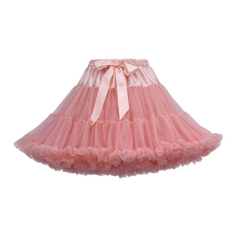 Kvinnor mini underkjol tyll puffig kort vintage bröllop brud underkjol underkjol rockabilly tutu: Dammig rosa