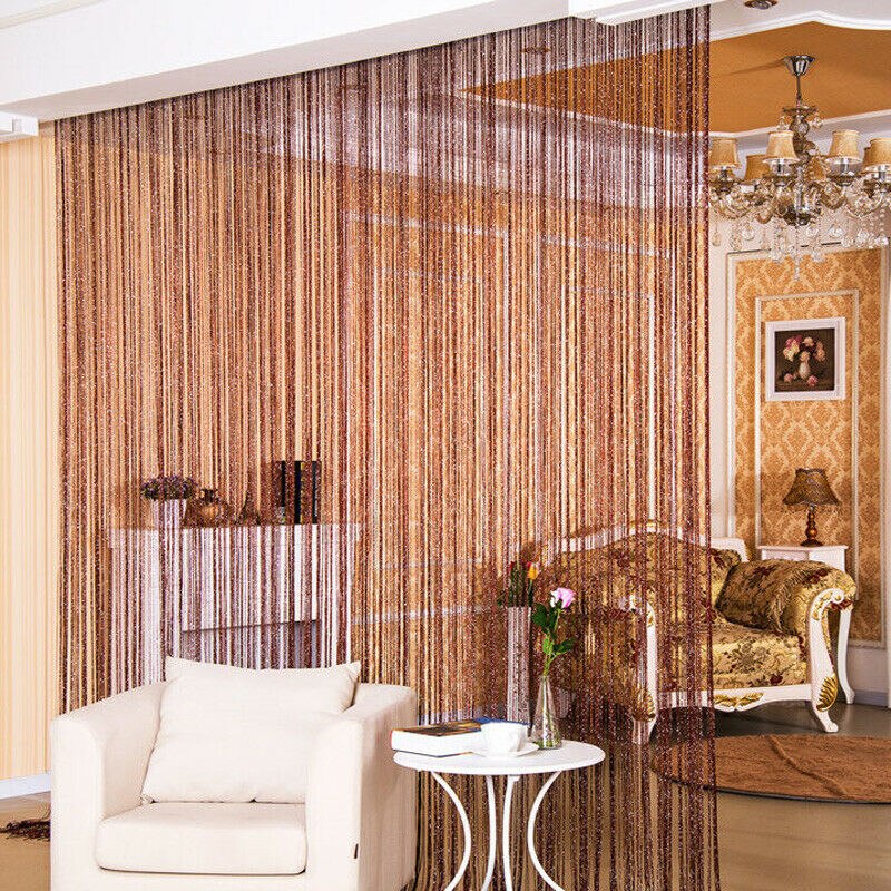 Tira de cortina para puerta con flecos, cortina para puerta, divisor para habitación, decoración de borlas: f