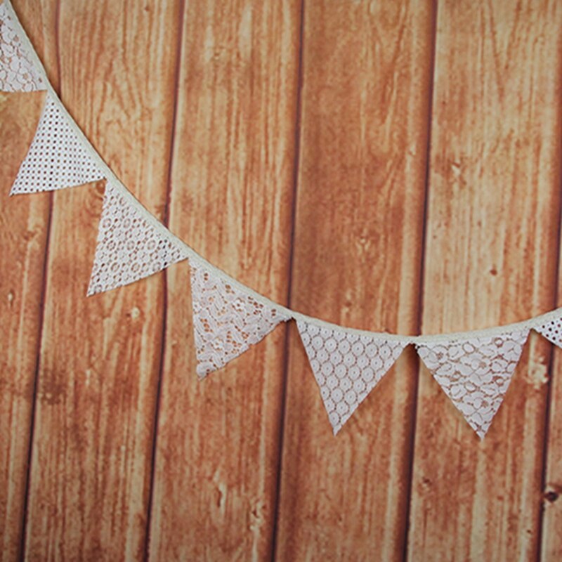 Banderín de tela de encaje Vintage, banderines de arpillera rústica, guirnaldas, decoración de boda, suministros para fiestas