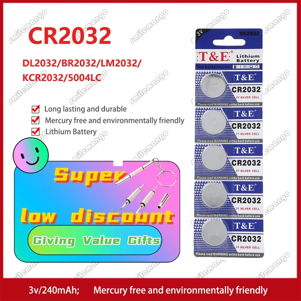 Original Lithium Button Coin Cell Bateria, relógio, calculadora, chave do carro, controle remoto, CR2032, DL2032, ECR2032, 230mAh, 2-50pcs