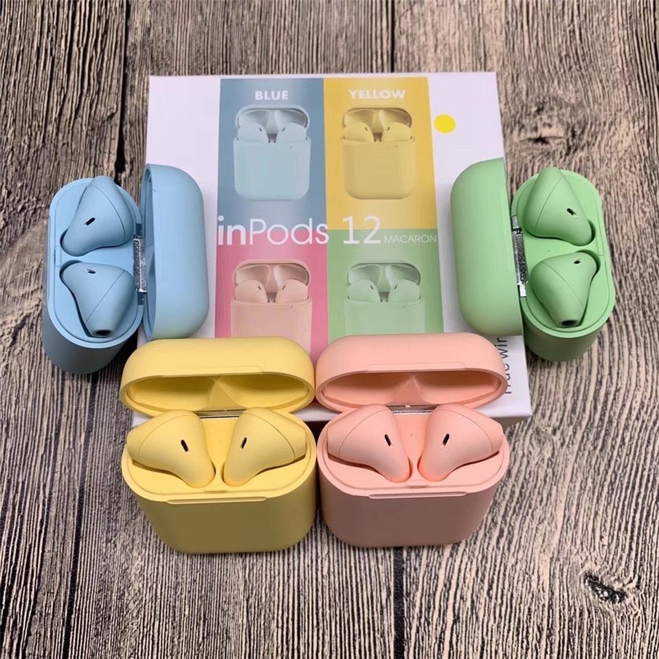 Macaron inPods 12 i12 TWS Auricolare Bluetooth Mini Cuffia Senza Fili Auricolari Bluetooth Auricolare con Box Di Ricarica Auriculars Fone