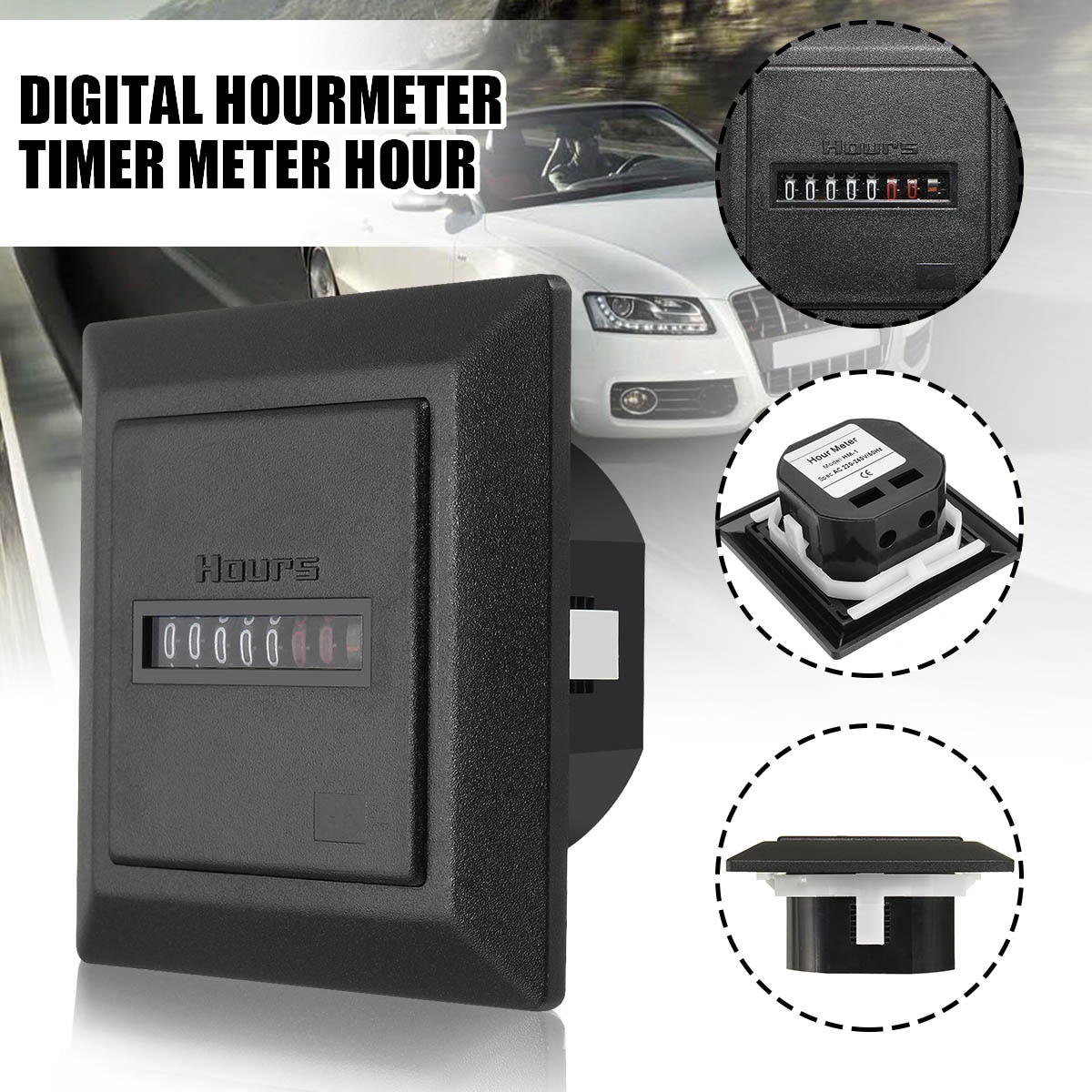 Timer Vierkante Teller Digitale 0-99999.9 Urenteller urenteller Gauge 0.3 w AC220-240V/50 hz AC