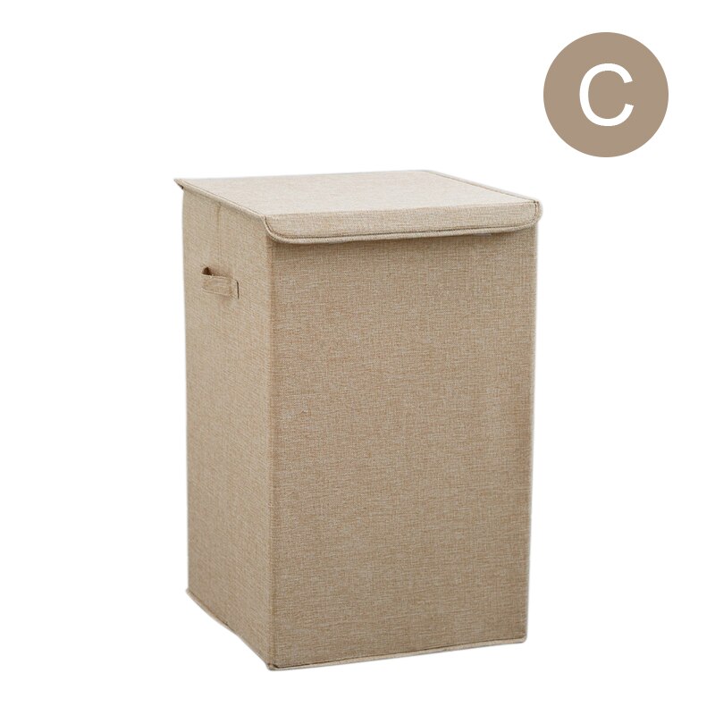 Large Capacity Cotton Linen Laundry Basket Bathroom Dirty Clothes Storage Basket Household Collapsible Waterproof Laundry Hamper