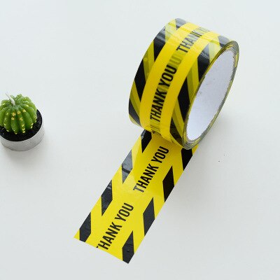 1 Roll Warning Tape Yellow BlackStripe Barricade Caution Work Safety Adhesive Tapes DIY Sticker For Mall Store Factory 48mm*25m