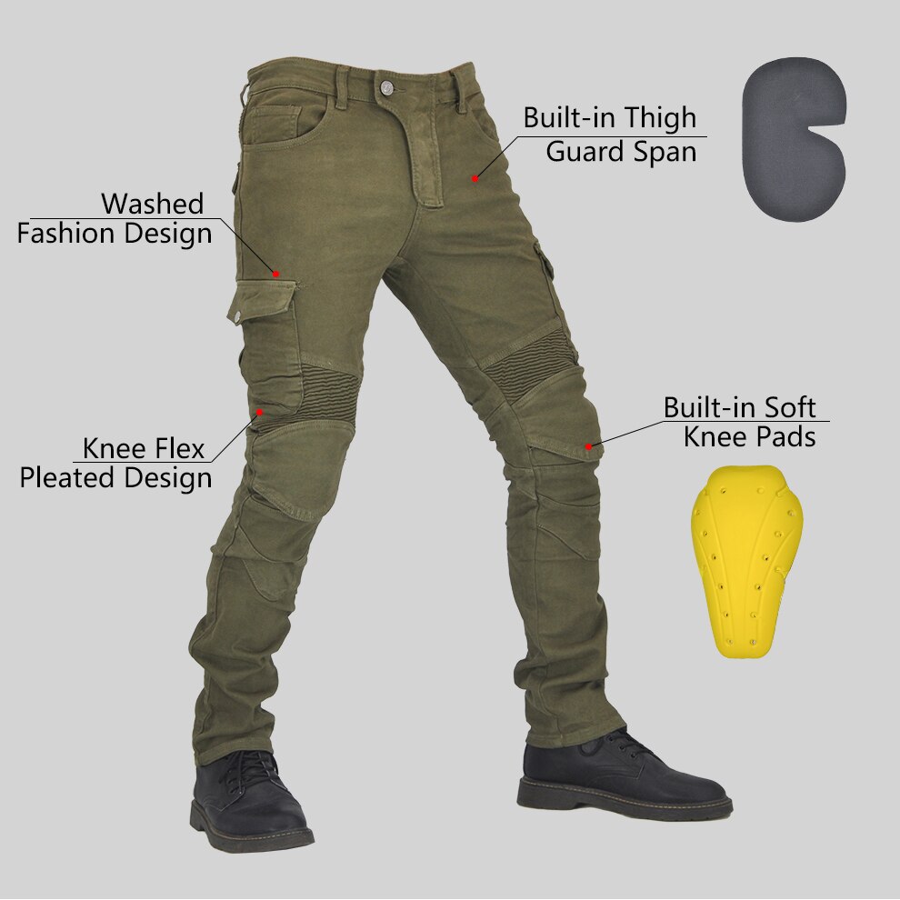 EISEN JIA'S Männer Motorrad Hosen Motocross Motorrad Reiten Mit Spannweite + Knie Pads Schutz Getriebe Moto Jeans Hosen