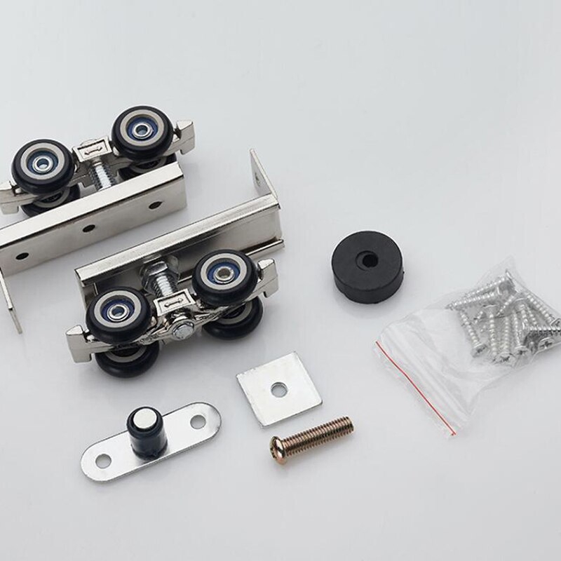 Deur Opknoping Ronde Glazen Hardware Katrol Opknoping Mute Rail Wiel Balkon Schuifdeuren Kast