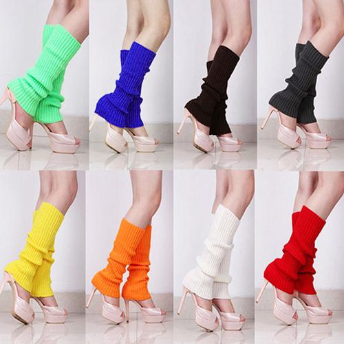 Femmes couleur bonbon solide tricot hiver jambières Style ample botte Leggings de noël bottes chaudes jambières femmes coupe-vent