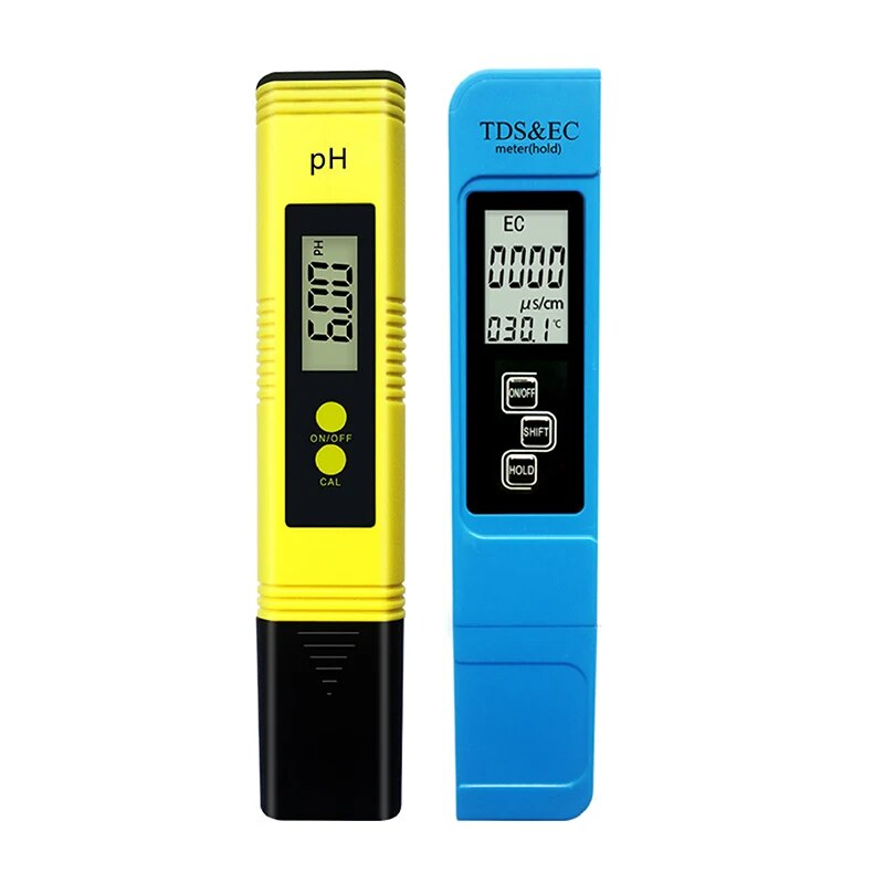 2 stks TDS PH Meter Digitale Water Tester 0.01ph Hoge Nauwkeurigheid PH Meter 0-9990ppm Temperatuur TEMP PPM Tester