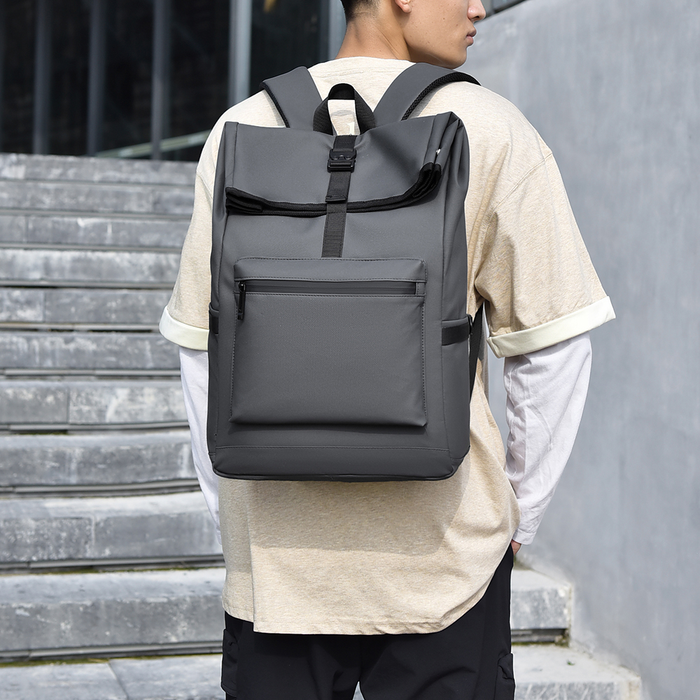 A 15.6-Inch Men's And Women's Large Capacity Simple Wear-Resistant Anti-Scratch Fabric Multi-Functional Casual Backpack