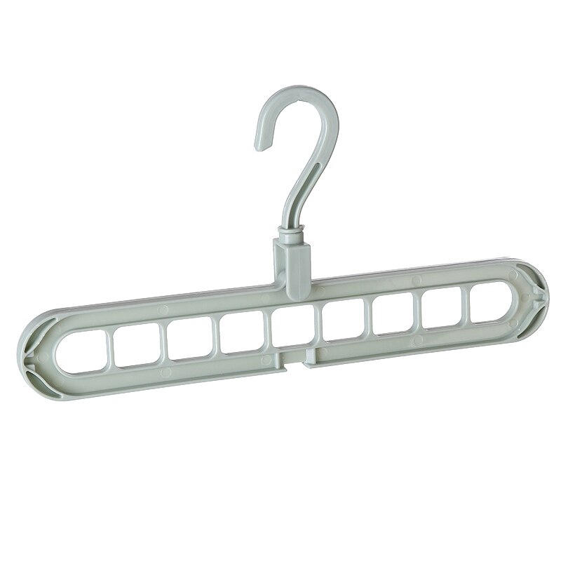 Portable Multi-function Clothers Hanger Practical Home Sturdy Nine-hole Rotating Space Saving Folding PP Plastic Storage Supply: green