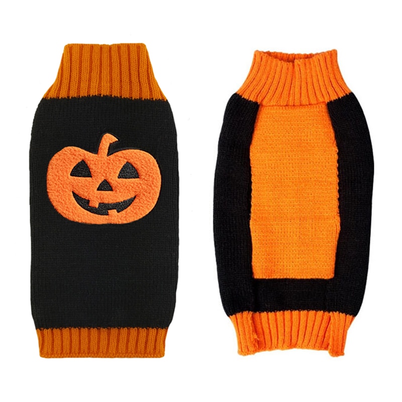 Cute Pumpkin Dog Sweater Halloween Pet Clothes for Dog Cat Party Costume Puppy Jumpers Dog Knitwear Chihuahua Apparel