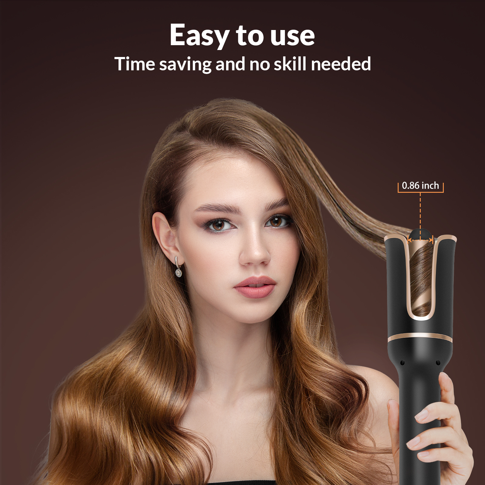 Rizador de pelo automático, máquina rizador de pelo, pinzas eléctricas automáticas y rizadas, varita giratoria automática portátil