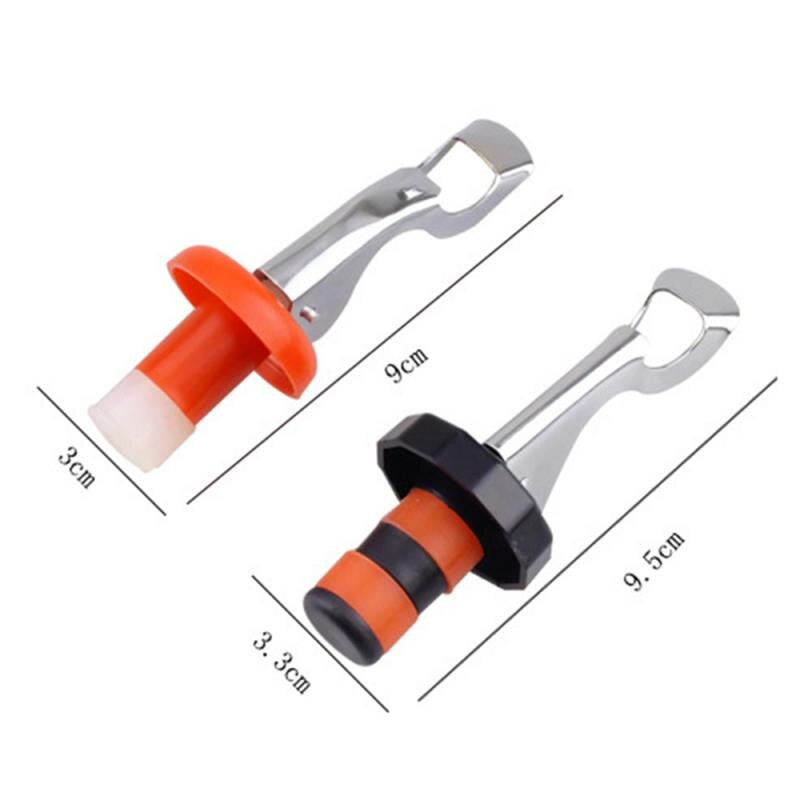 1PC Press Wine Stopper Wine Bottle Stopper Wine Saver Caps Bar Kitchen Tools Stainless Stee Wine Bottle Stopper