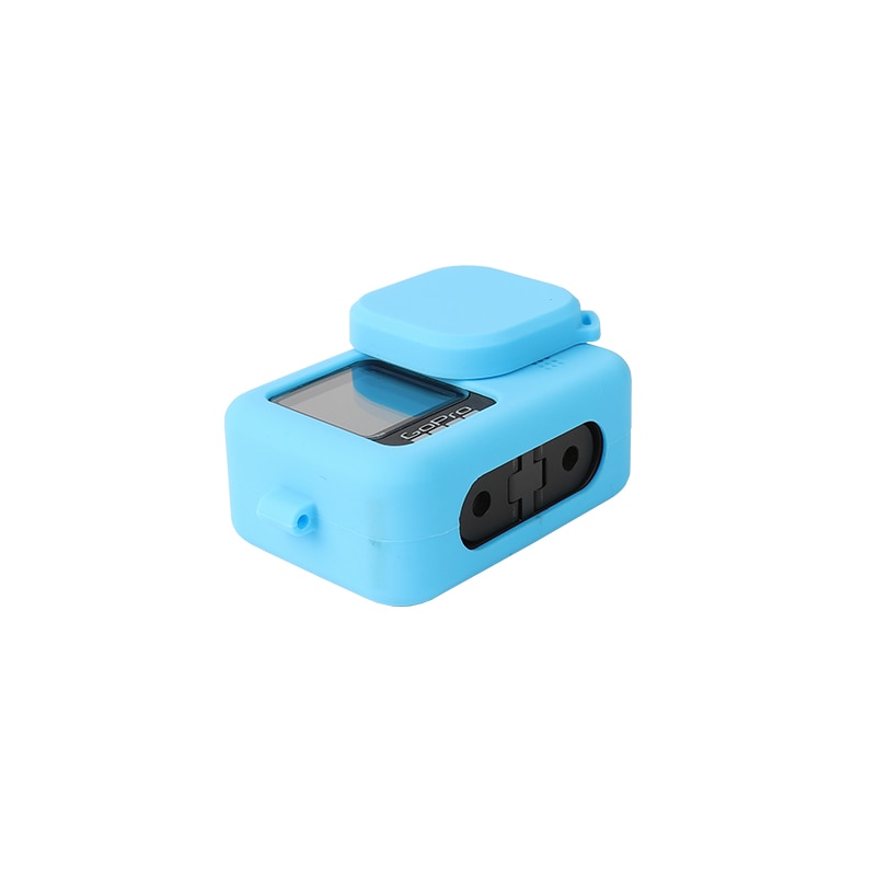 Beskyttelsesetui til gopro helt 9 svart, silikon gummi tilfelle beskyttelsesdeksel + snor + linsedeksel til gå pro 9 camra tilbehør