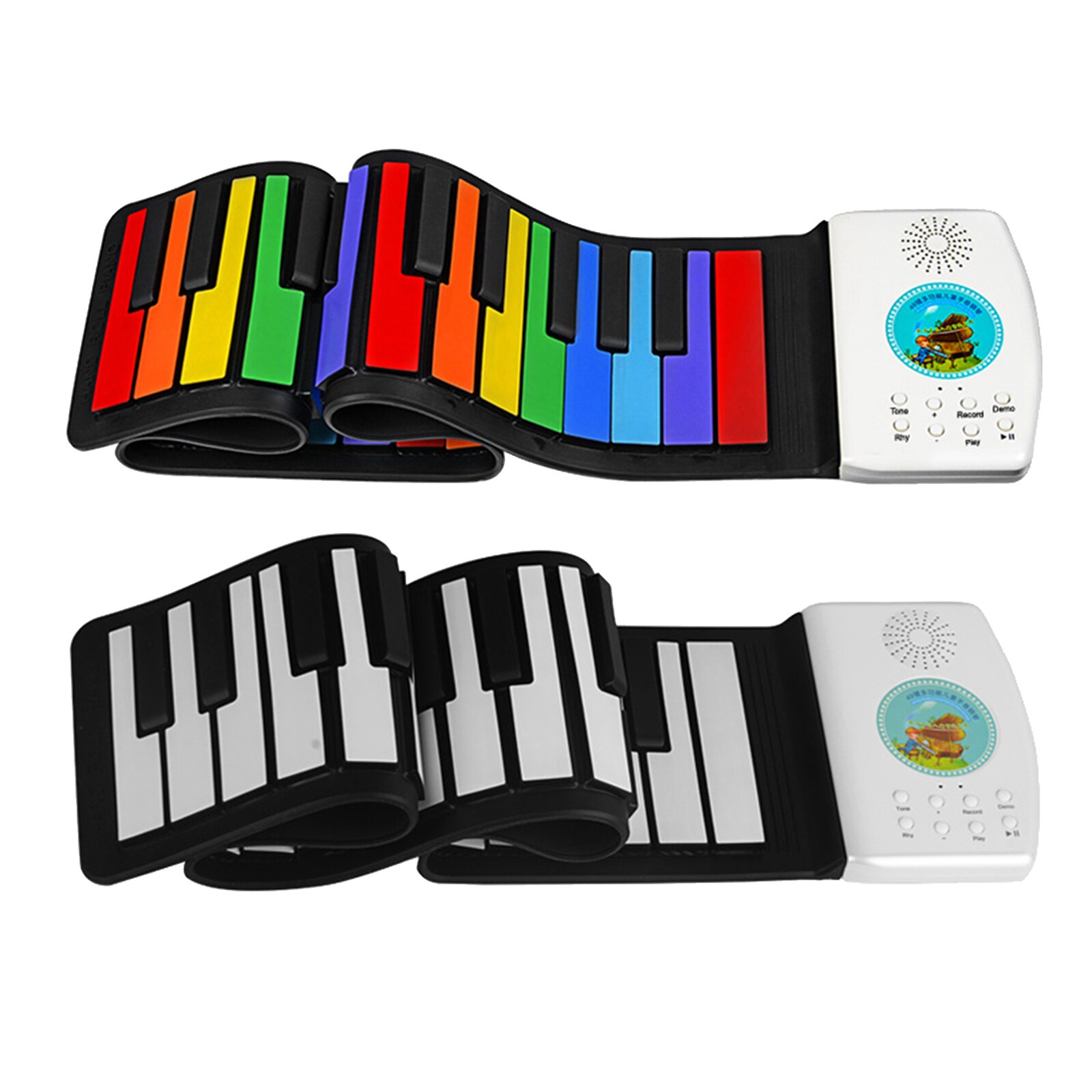Roll Up Piano Foldable Piano 49 Keys Portable Piano Silicone Keyboard Built-in Battery Hand Roll Piano 47 Tones 128 Rhythms