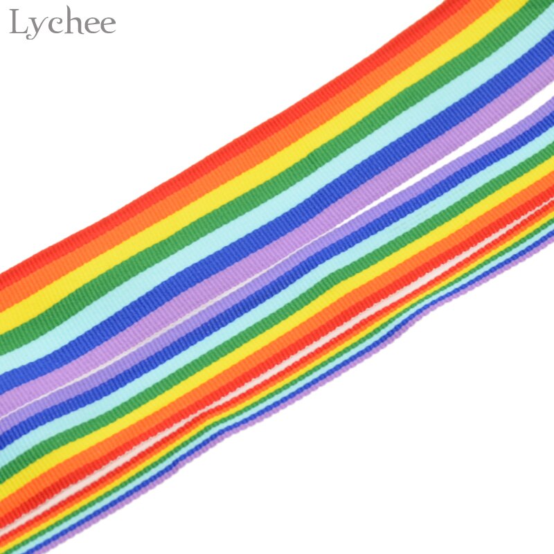 Lychee Leven 3 Meter Regenboog Strepen Gedrukt Lint Diy Partij Decoratie Kleding Naaien Stof