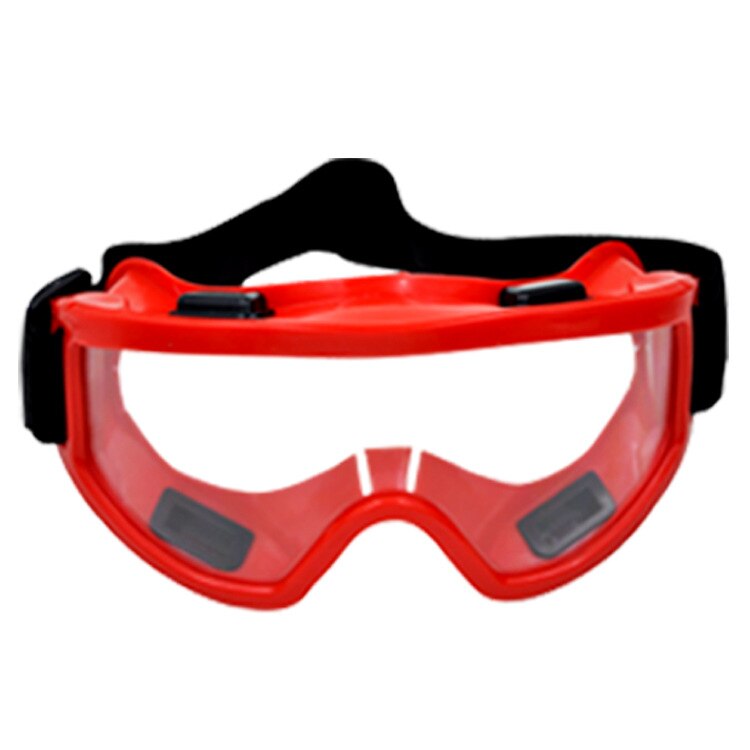 Gennemsigtige beskyttelsesbriller anti-stænk stødsikker arbejdsbeskyttelsesbriller til tømrerrytter øjenbeskytter: Rød