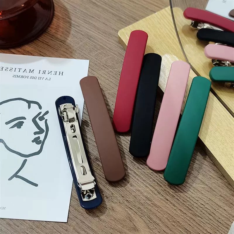 Pinza para el pelo con forma de barra sólida Simple para mujer, pasador acrílico de Color mate, pasador geométrico para el pelo, accesorios elegantes para el cabello