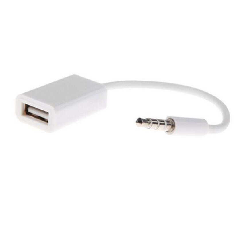 3.5mm Mannelijke AUX naar USB 2.0 Vrouwelijke Converter Kabel - 14.5cm - Auto MP3 Audio Adapter