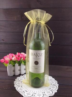 50 Stuks 15X37Cm Goud Koord Organza Wijn Zak Voor Wedding Party Xmas Champagne Fles Houder Zakjes: 12