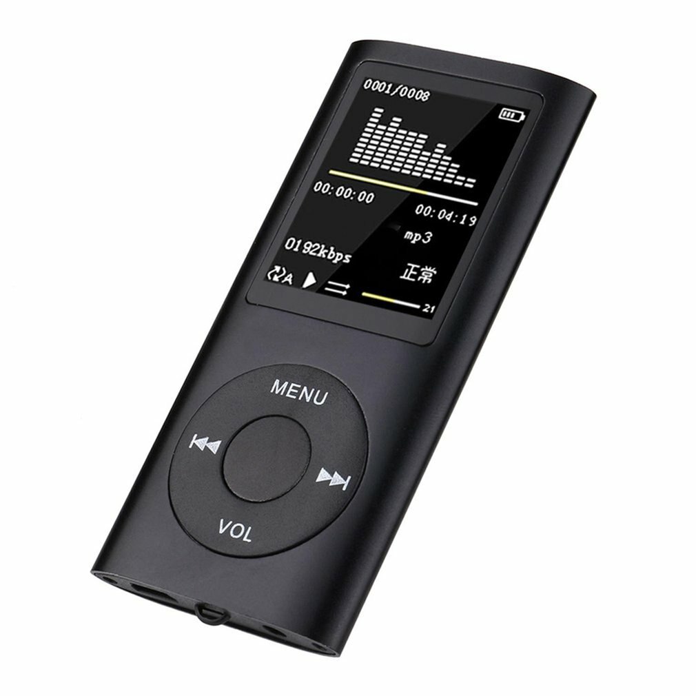 1.8 Inch MP4 Player Music Player With FM Radio Video Player E-book Built-in Memory Player MP4 Palying Music Machine: Black