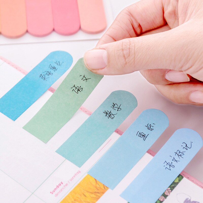 Yatniee 4 Sets Color Gradient Sticky Notes N Times Bookmark Memo Sticker Paper Student Office Stationery Supplies