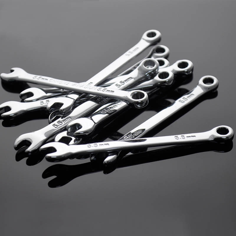 5.5mm Combination Wrench Spanner Steel Open Box End Wrench Ring Open Spanner Polished Double Head Wrenches Repair Tool 1pcs