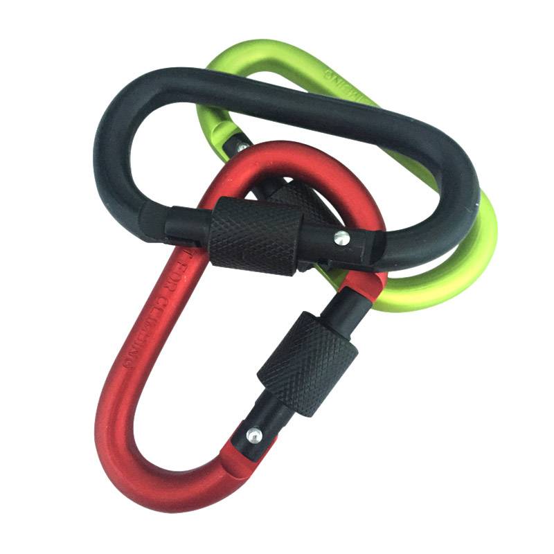 Aluminum Carabiner D-Ring Key Chain Clip Camping Keyring Snap Hook Outdoor Travel Kit