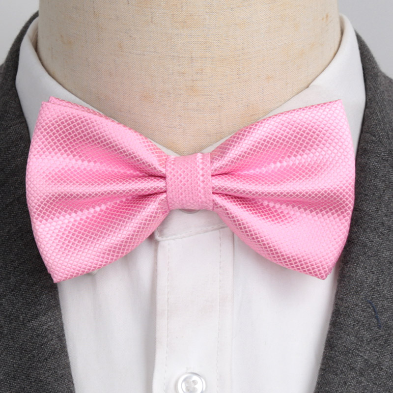 Pajarita de boda de mariposa de Color sólido para hombres, corbata para niños y niñas, accesorios de lazo de caramelo, cuadros Multicolor, pajarita de cuello ajustable: Rosa