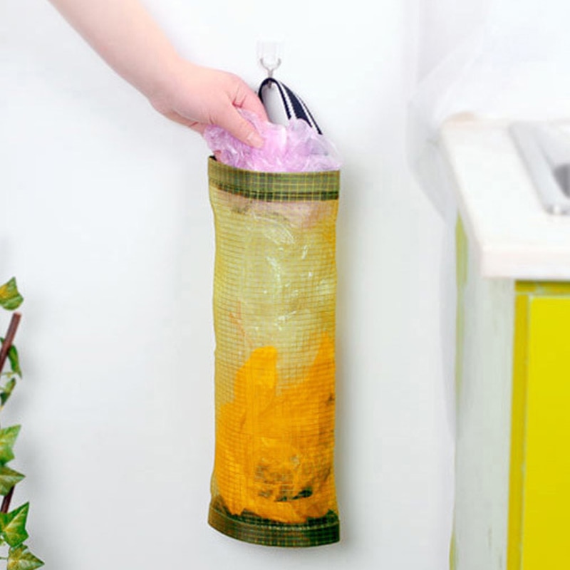 Skraldeposeholder cylinder væghængende type bærbar pladsbesparende skraldeposeholder arrangør dispenser køkken tilbehør