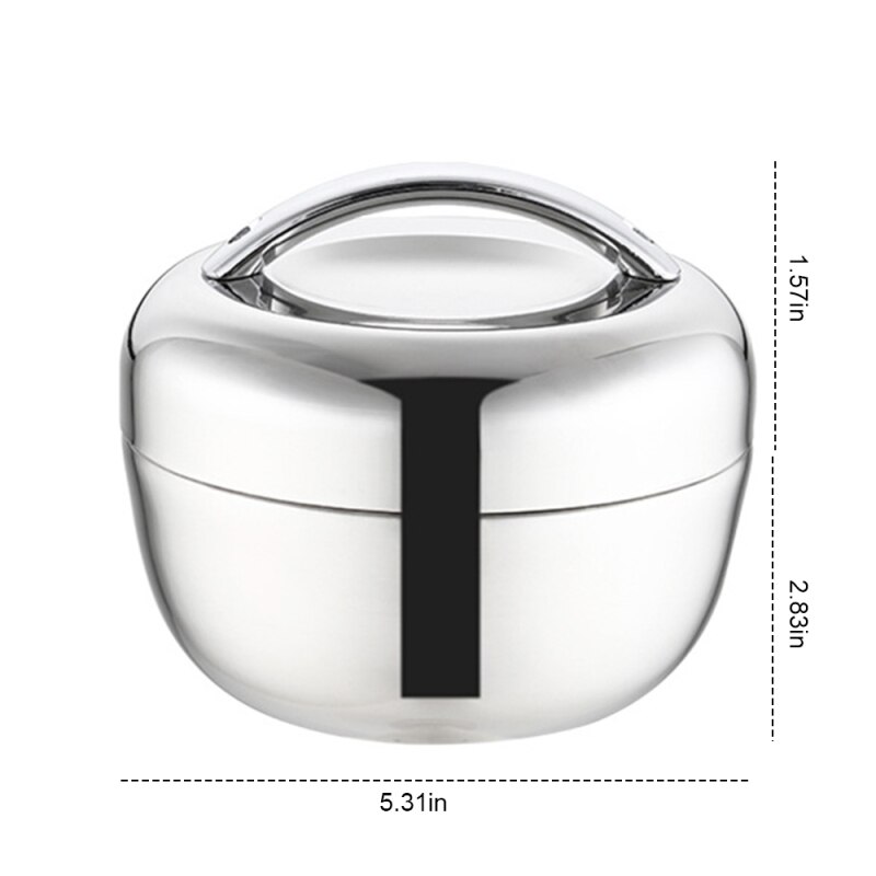 Mini Stainless Steel Double Layer Round Bento Box Thermos/Lunch Box Food Container Lunch Box for Kids Kitchen Food Box: S