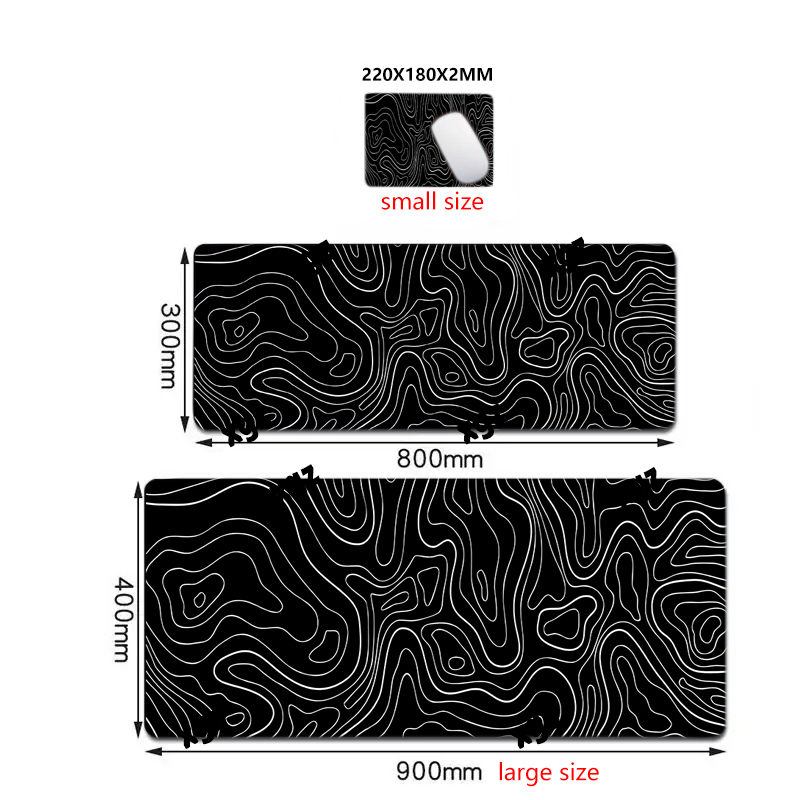 Souris de jeu noir et blanc, clavier large, virus de bureau, carte de terrain 31.5x11.8 pouces, adaptée au bureau et à la maison, 1 pièce: XXL