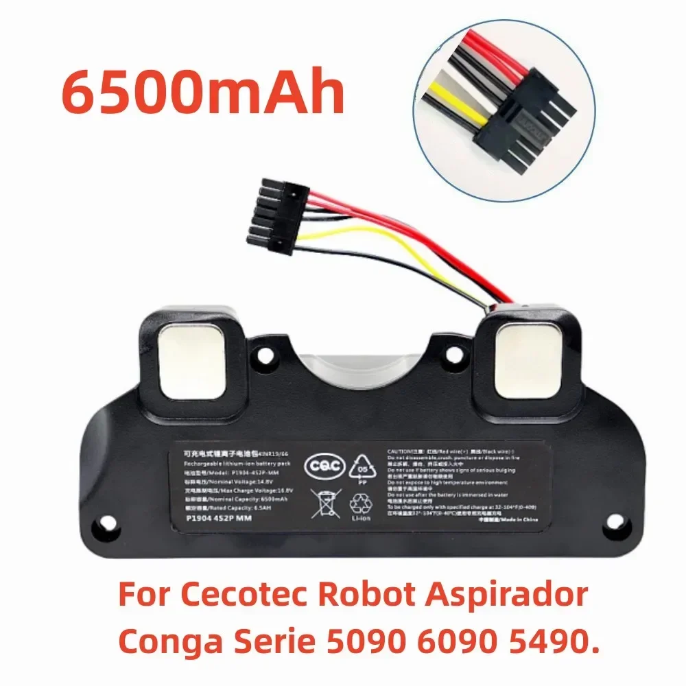 14,8 V 6500mAh 100% CECOTEC CONGA 5090 6090 5490 Robot de fregado paquete de batería Netease fabricación inteligente modelo NIT