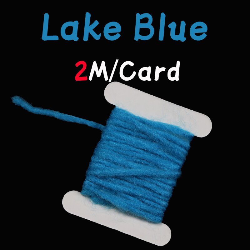 WIFREO 14 Colors 3mm/2M Fly Tying Yarn Egg Fly Tying Material Buzzer Nymph Body Tail Tying Fiber Fly Body Decorating Wool: 1 card lake blue