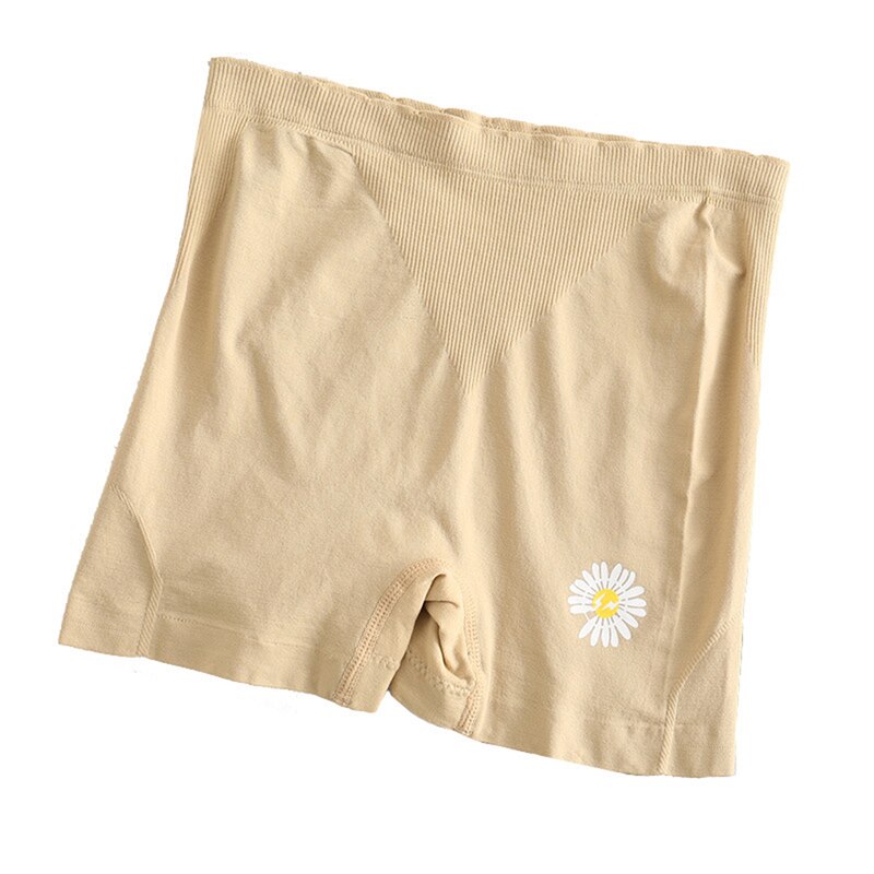 Women Summer Safety Shorts Skin-Friendly Shorts Daisy Flower Embroidery Ribbed Ruffles Lounge Shorts: skin