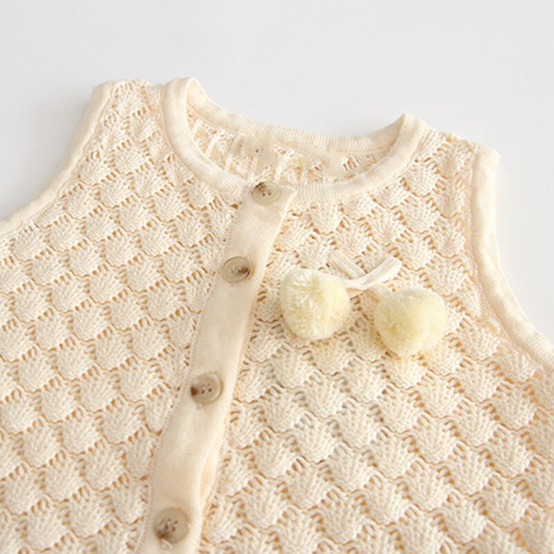 Sodawn Toddler Vest Baby Boy Girl Knitted Sweater Vest Kids Vest Solid Color Cardigan Knitted Children Clothes