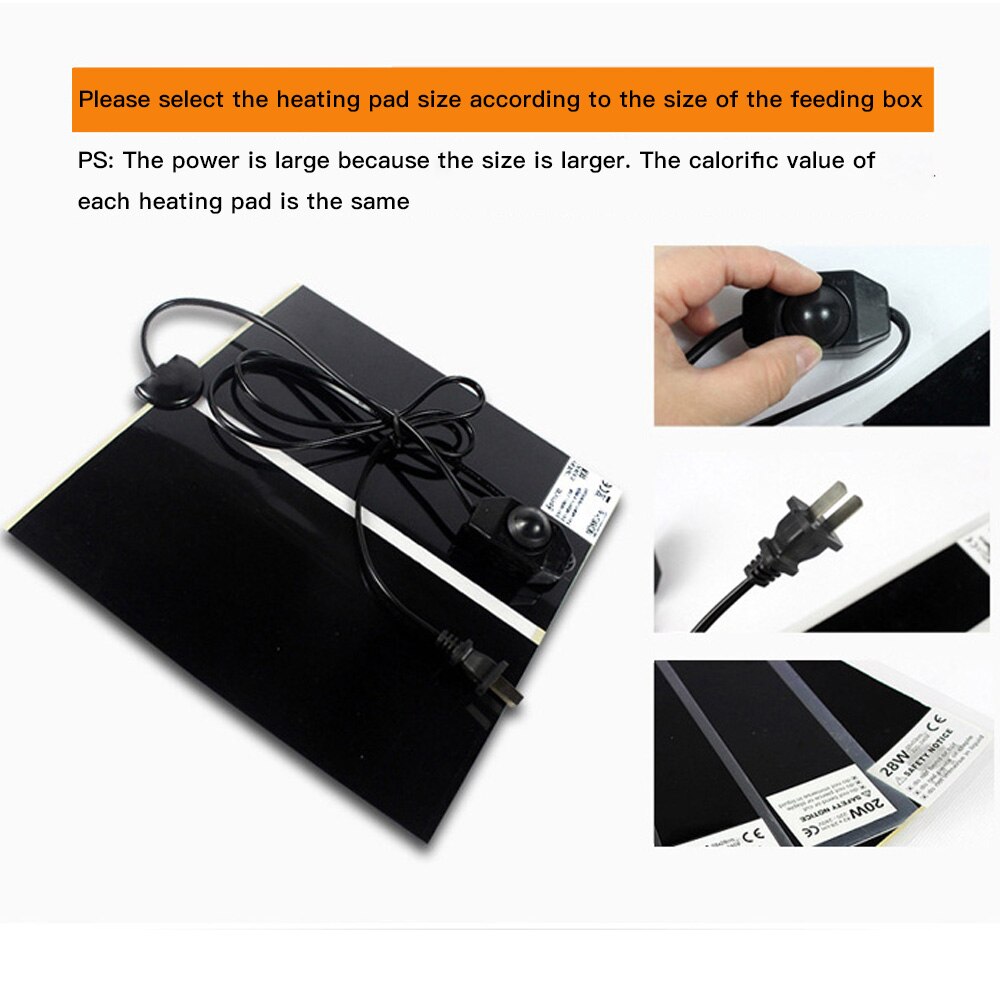 Alfombrilla de calor para Reptiles y terrarios de 220V, almohadilla de calor ajustable para escalada de mascotas, almohadilla térmica para calentar la temperatura, herramientas para incubar mascotas