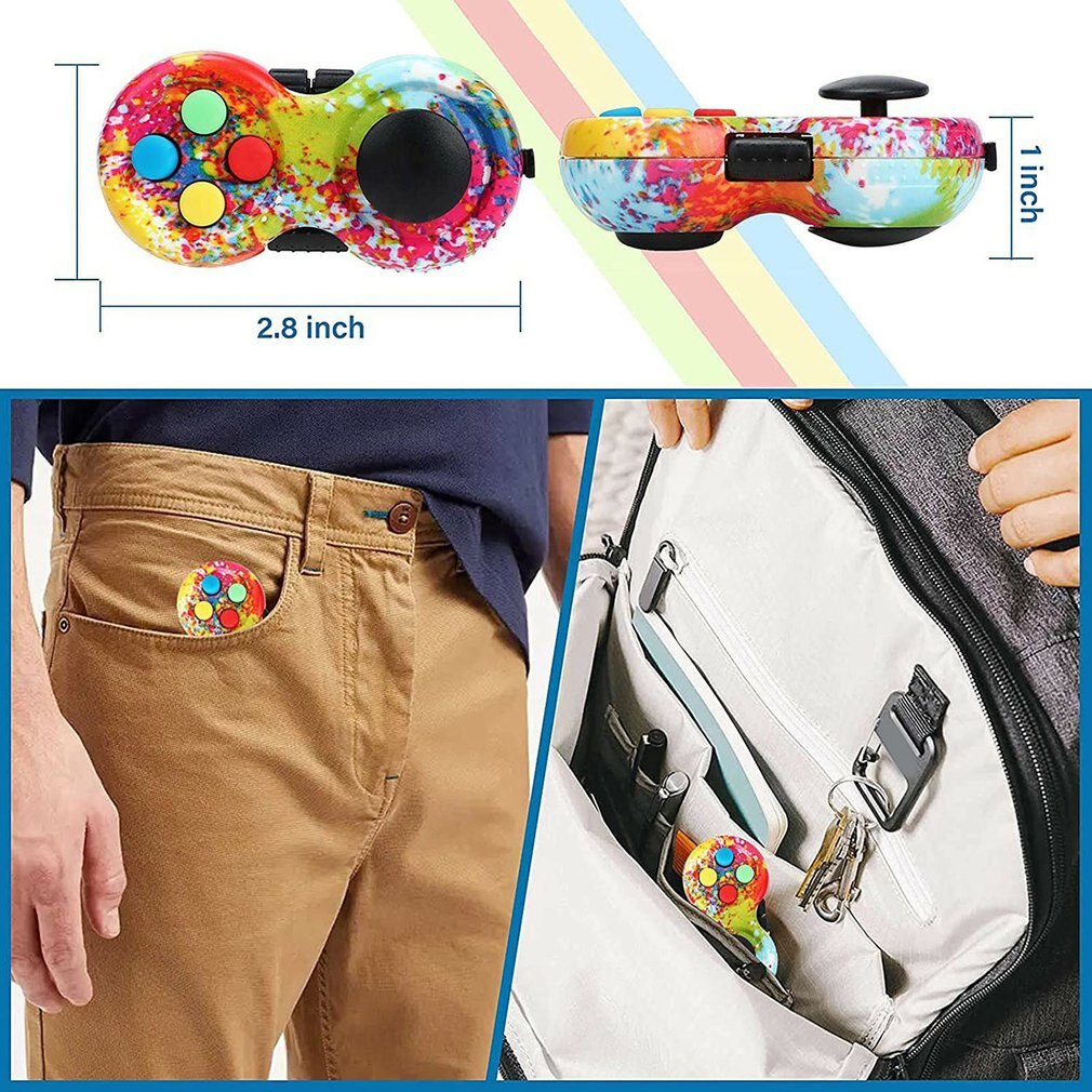 Rainbow Handle Fidget Toy Fidget Toy Classic Controller Playmat Fidget Focus Toy Anxiety Stress Relief