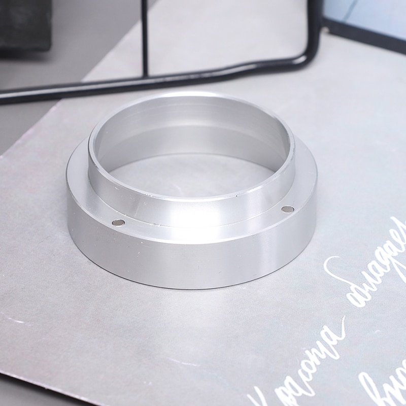 1 st. 51mm roestvrijstalen intelligente doseerringen, zetkom, koffiepoeder voor espresso, barista-trechter, portafilter: Zilver