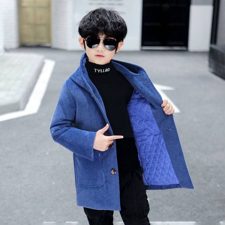 Recém chegados meninos casuais casacos de lã outono inverno criança meninos roupas crianças outwear para a idade 3t 4 5 6 8 10 12 14 anos