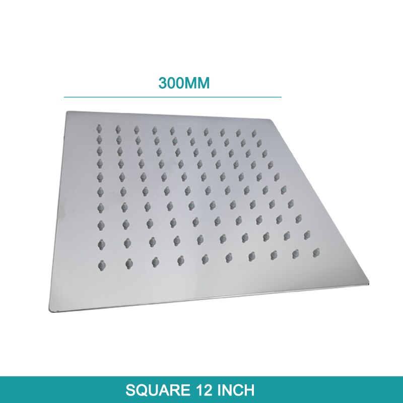 Overhead Shower Arm Head Shower Chrome Plated Big Square Round SUS304 Stainless Steel Modern Indoor Outdoor