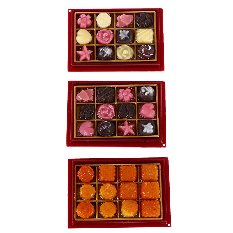 1 Set 1/6 En 1/12 Poppenhuis Miniatuur Mini Boxed Chocolade Model Play Keuken Eten Speelgoed Voor Huis Pop Accessoires