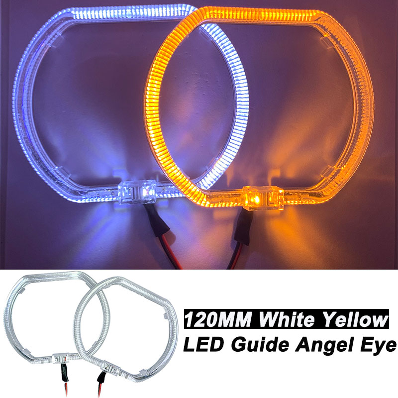 120mm quadratische LED Führung Engel Auge mit Acryl abdeckung drl Halo Ring Kit Licht super helle Scheinwerfer Engel Auge Nachrüstung DC 12-24V: Default Title
