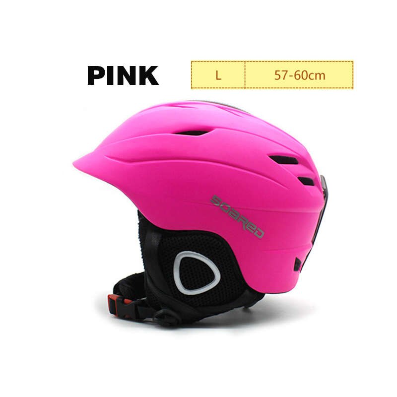 Adult Ski Helmet Unisex Winter Sports Helmets Breathable Skating Safety Protective Gear for Skateboard Roller Snowboard: Pink L